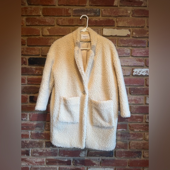 Emerson Fry Teddy Bear Coat in Ivory - Picture 8 of 14